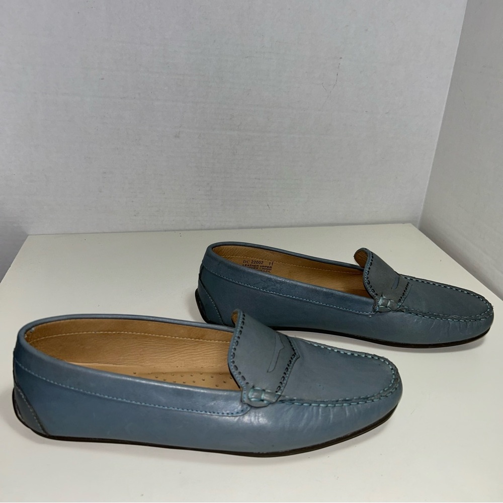 Driver Club USA Slip On Blue Gray Penny Driving Loafer
